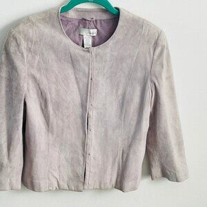 Vintage Spiegel jacket Women's delicate lilac suede coat size 12 Zipper